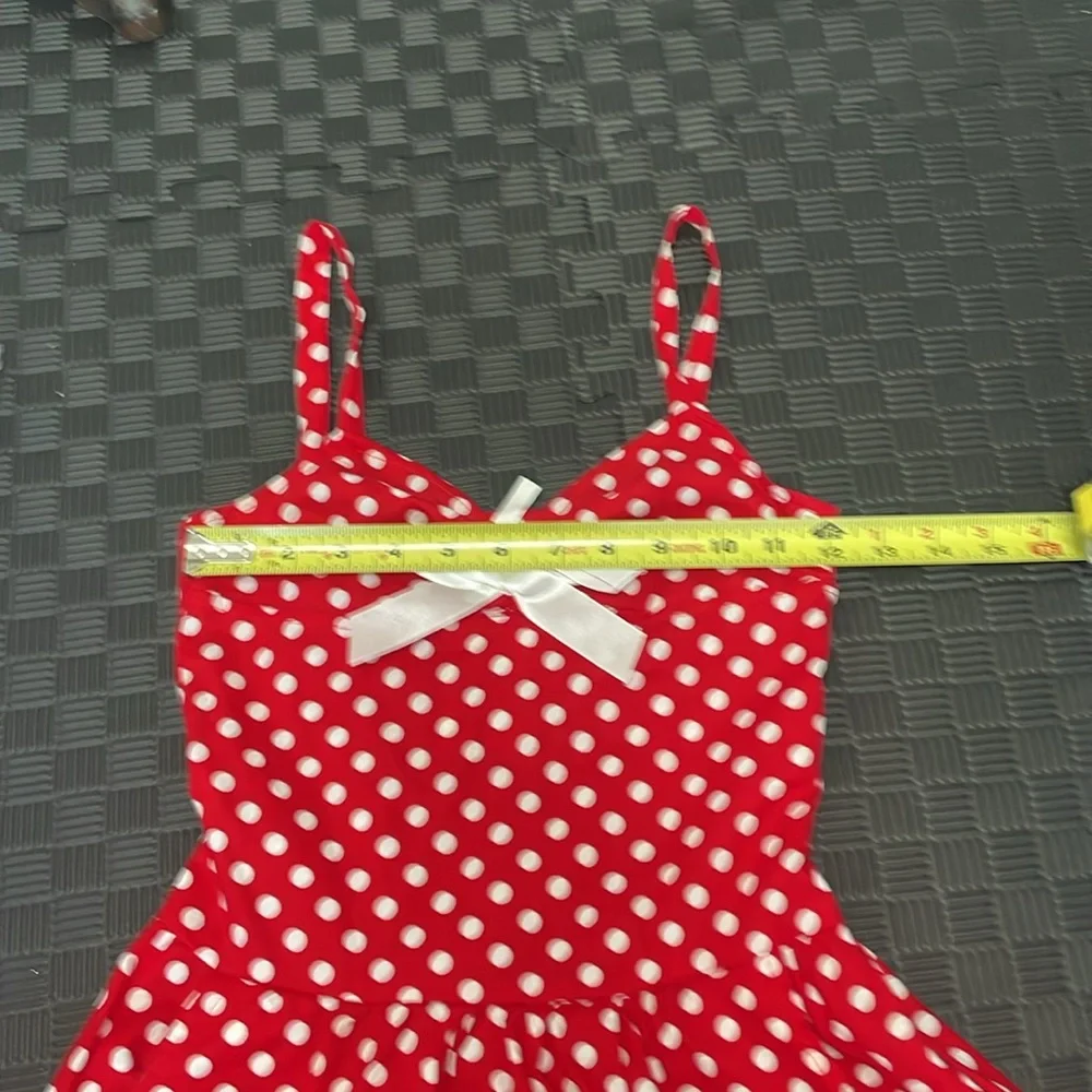 red with white polka dot 50’s dress girls size medium 8-10